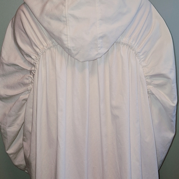 White denim oversized jacket with hood and pockets - Picture 5 of 11
